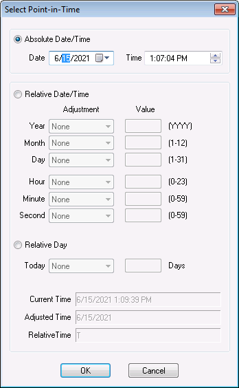 Select Point in Time